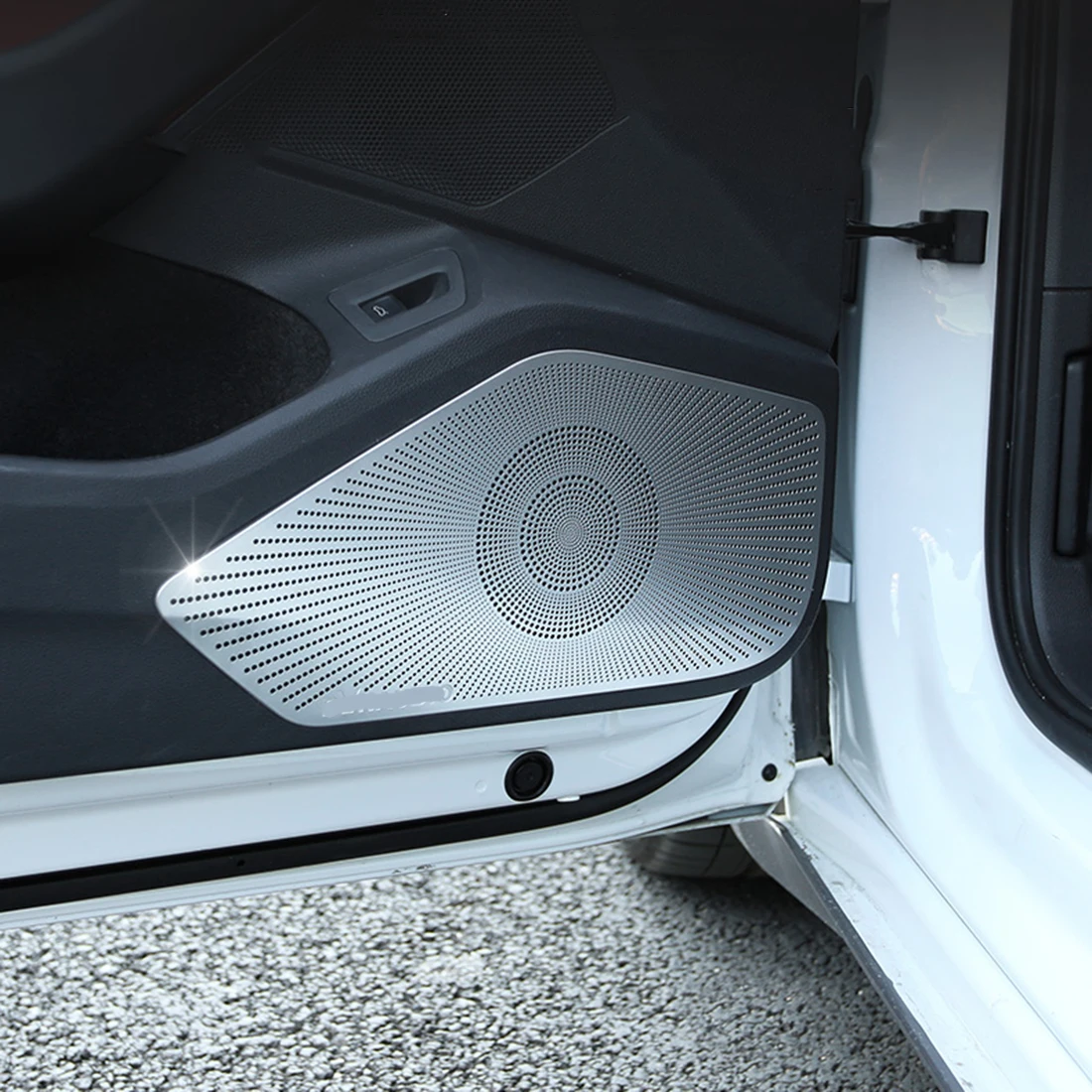 Stainless steel Door Stereo Speaker Panel Cover Trim Fit For Volkswagen Arteon - Название цвета: Серебристый