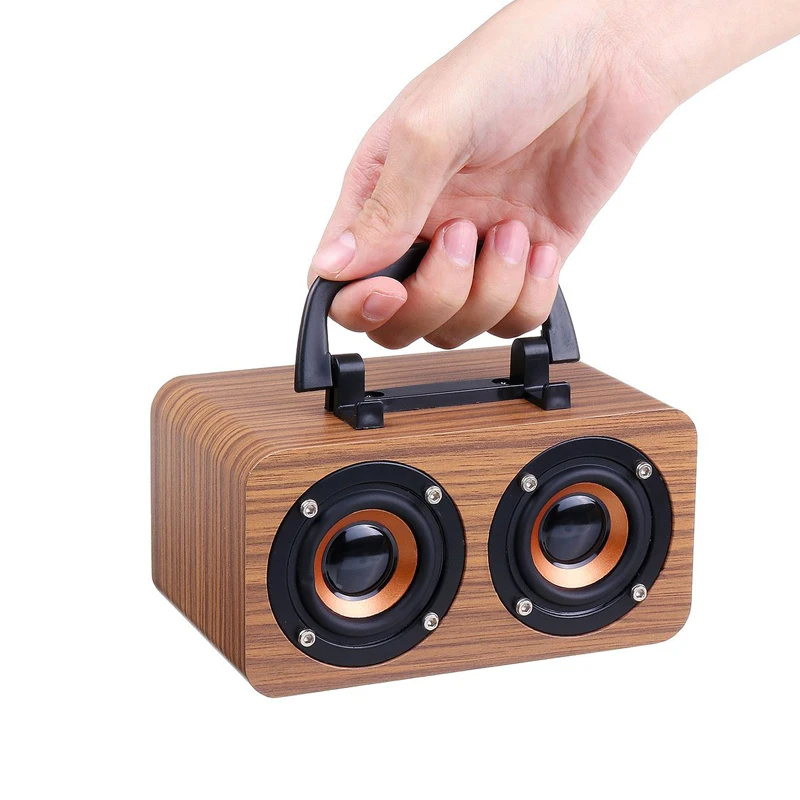 Wooden Wireless Bluetooth Portable Speakers Subwoofer Stereo Bass