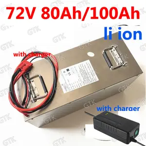 Batterie lithium Rechargeable 72v, 80ah, 100ah, pour Scooter électrique,  1kw, 3kw, 5kw, 7kw, vélo et moto, avec chargeur 10a - AliExpress