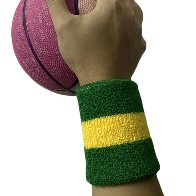 1Pcs Striped Tennis Wristband Sports Wrist Brace Wrap Basketball Towel Cotton Sweatband For Running Fitness Wrist Guard Protect 6