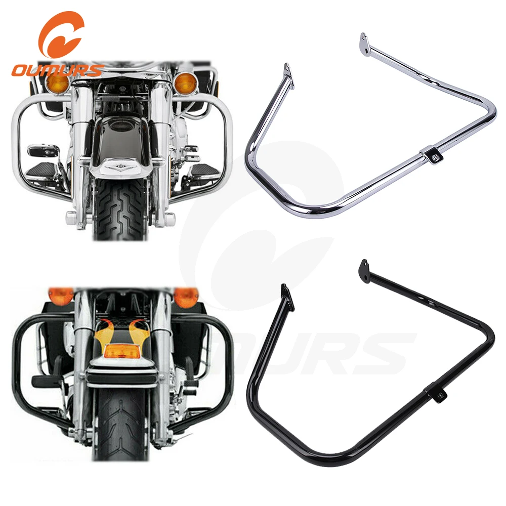 Противоударная планка ouwalls для двигателя хромированная черная Harley Touring Electra Glide Road King 97 08 EFI FLTRI 98 2006|Бамперы и