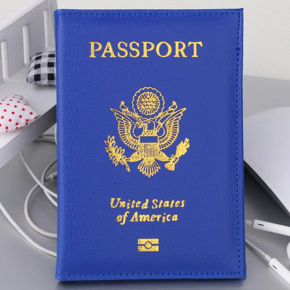 

TRASSORY Travel Litchi Pattern Leather USA Passport Cover US Rfid Protection Credit Card Passport Holder Case