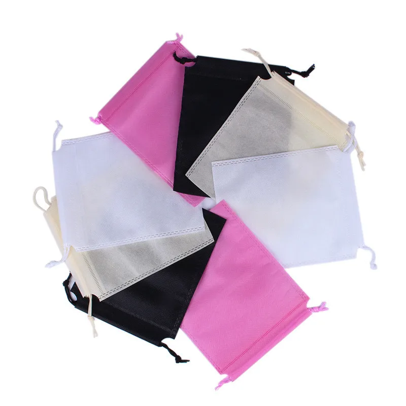 50pcs 핑크 부직포 Drawstring 가방 의류 및 신발 방진 열 씰링 부직포 가방 환경 Drawstring 가방