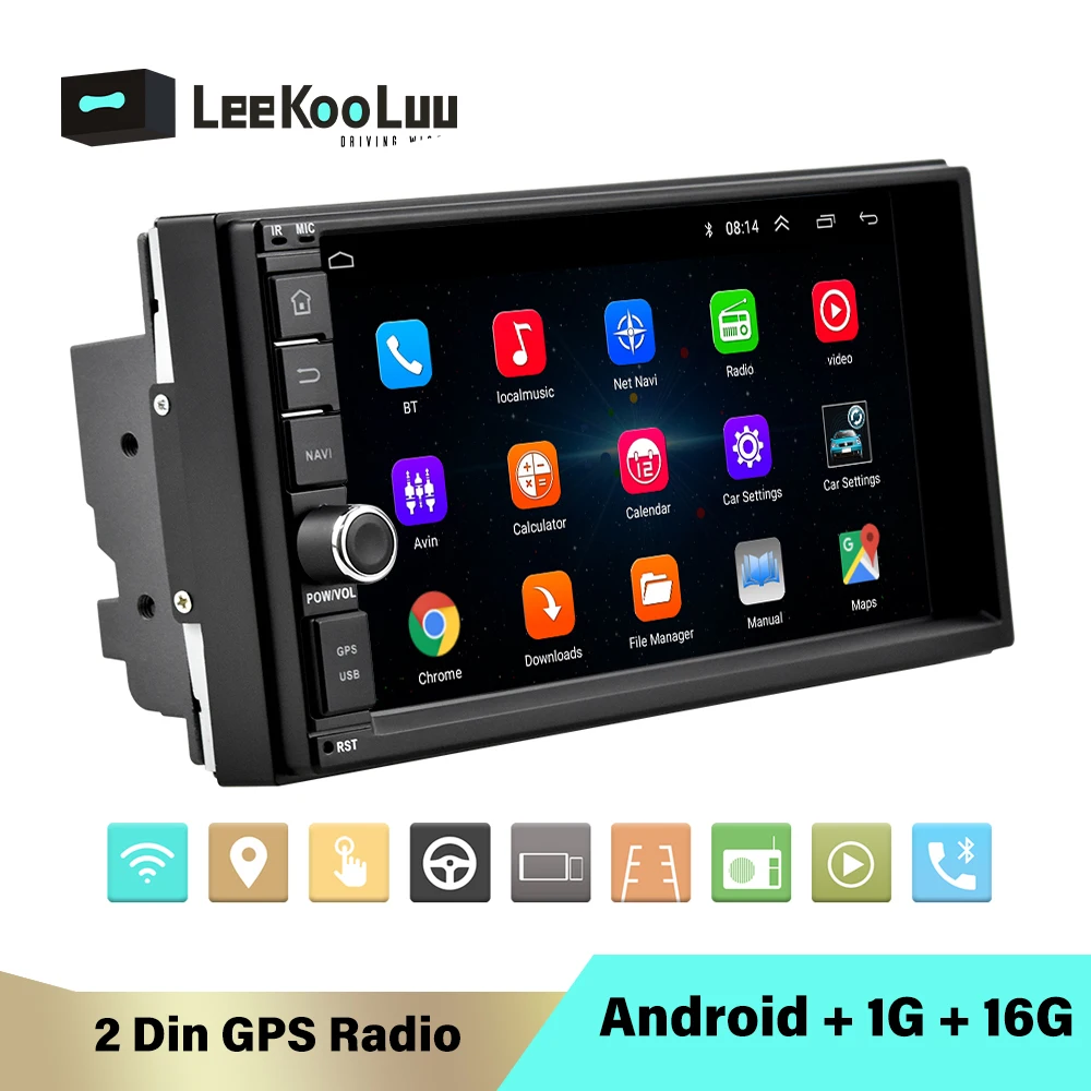 

LeeKooLuu Car Radio 2 Din Android GPS Navigation Wifi Bluetooth Mirrorlink Audio Autoradio Universal 2Din Car Multimidia Player