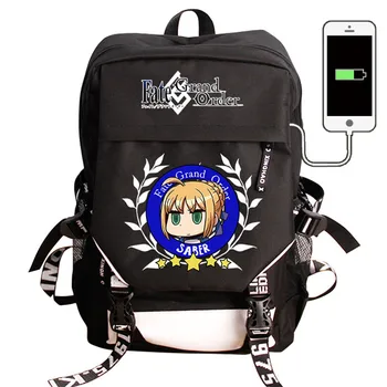 

Fate Grand Order Waterproof Backpack FGO Game Student USB Laptop Backpacks Travel Shoulder Bags Large Rucksack Schoolbag