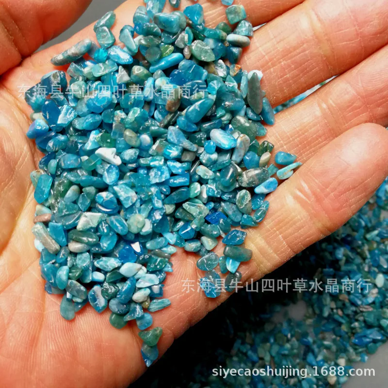 100 г Цена натуральный Апатит гравия оптом Синий Апатит лом degausing фэн шуй камень около 4~ 6 миллиметров