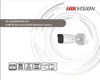 

Hikvision Vari-focal 2.8-12mm Bullet IP Camera DS-2CD2685FWD-IZS 8 Megapixel Video Surveillance POE CCTV Camera H.265 IR 50m