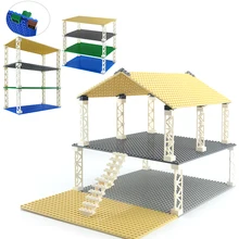 Plaques double-faces de base en plastique de 32 x 32, carreaux plats pour petites briques compatibles avec les dimensions classiques des jeux de constructions, jouets d'élaboration,