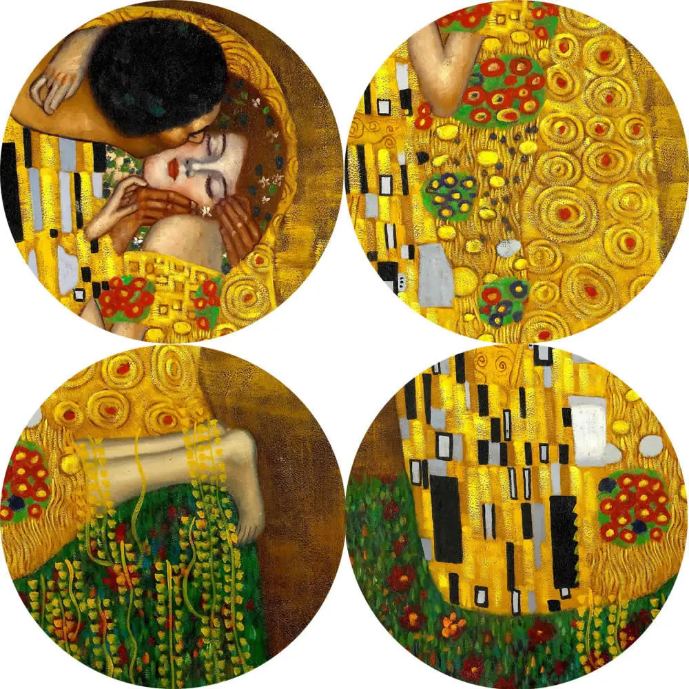 Gustav Klimt Kiss известные картины на холсте репродукции на стене классический портрет плакат для гостиной Куадрос Декор