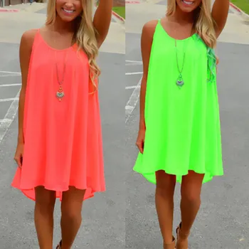 

1Pcs Evening Fashion Pop Casual Summer Party Short Women's Sleeveless Dress Beach Dress Hot New Plus Size Women's Camisole