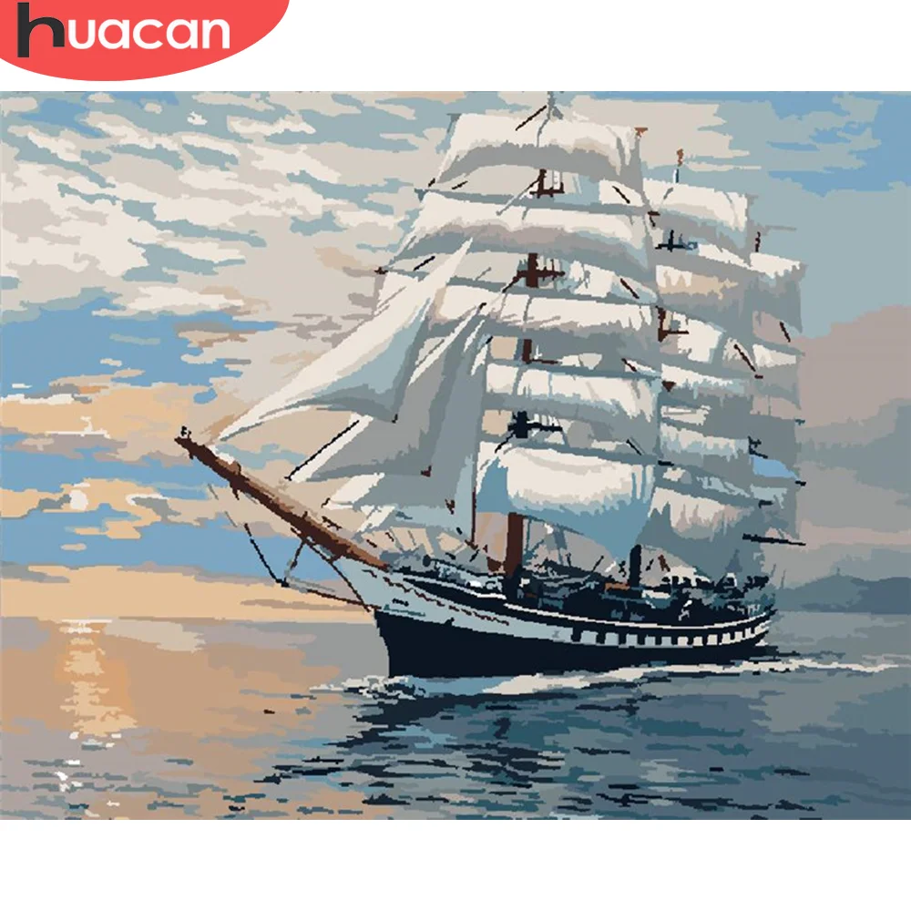 Картина по номерам HUACAN сделай сам для рисования на холсте ручная роспись подарок