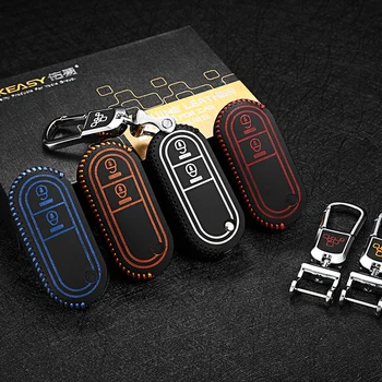 

Car Key Case Cover for Morris Garages MG3 2017 2014 2013 2011 3SW 2015 ATM Car Genuine Leather holder remote Keychain key Chain