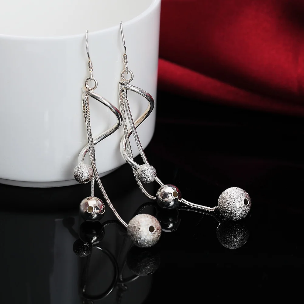 Silver Earrings 925 silver color women classic jewelry earrings