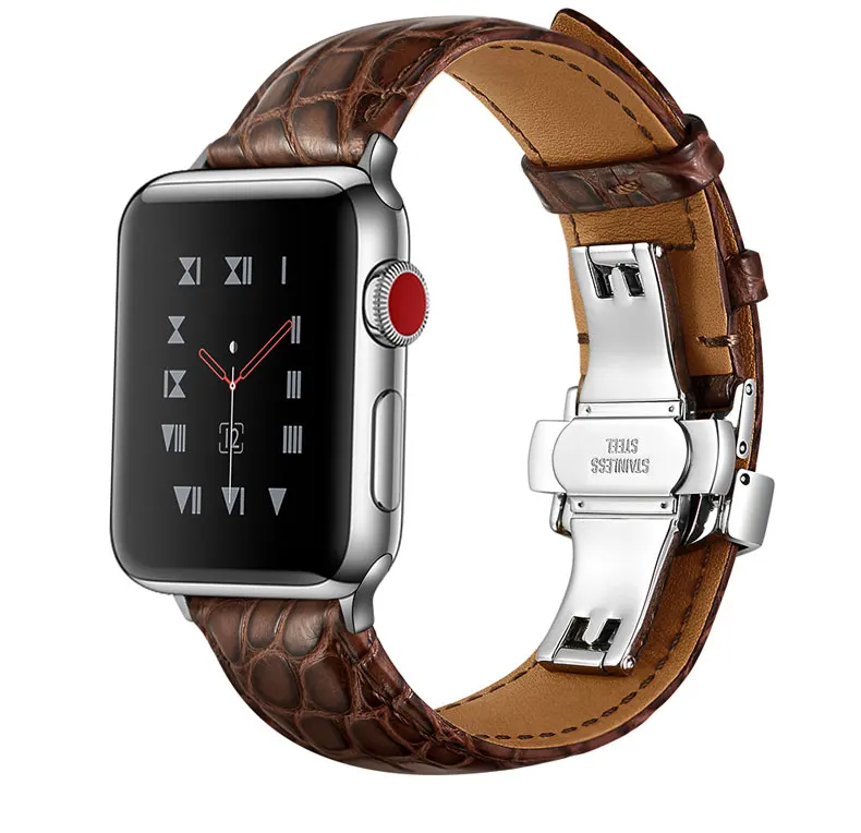 Ital Топ Аллигатор кожаный ремешок для apple watch 5 4 группа 44 мм 40 мм iwatch Группа 42 мм 38 мм apple watch 3 2 браслет аксессуары