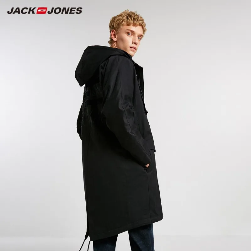 JackJones зимняя мужская парка с капюшоном пальто длинная куртка мужская одежда 218409511