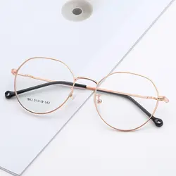 Высокое качество очки с оправой из сплава рамки для женщин мужчин Ретро Дизайнер Круглые очки Сверхлегкий оптический близорукость очки