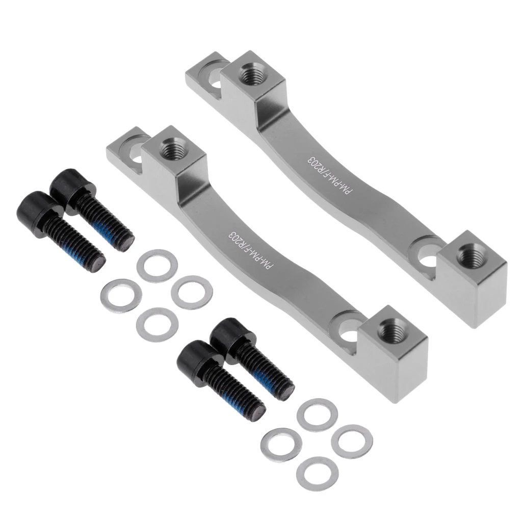 2 Pieces 203mm MTB Mountain Road Bicycle Bike Front & Rear Disc Brake Mount Adaptor Mounting Bracket - Various Colors