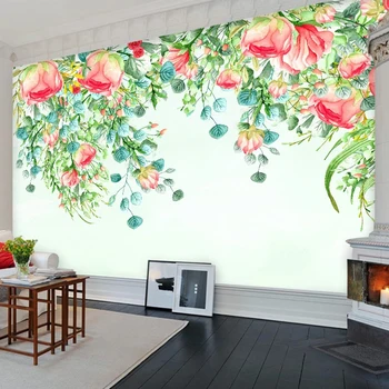 

Custom 3D Mural Wallpaper Modern Pastoral Floral Flowers Wall Decor Painting Living Room Bedroom Non-woven Embossed Wall Paper