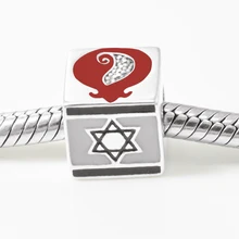 Подходит для аутентичного граната menorah Флаг Западная Стена талисманы 925 пробы серебряные ювелирные бусинки для матери подарок новинка