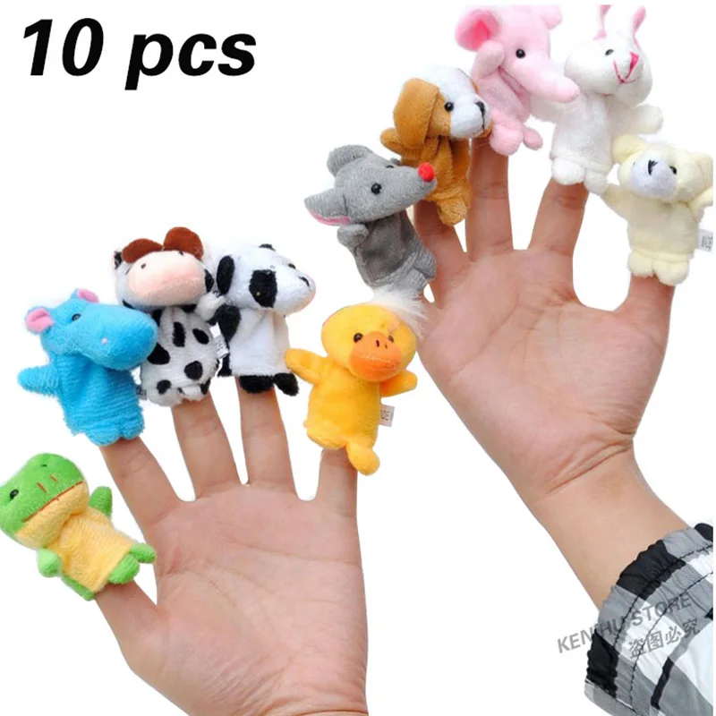 10pcs Soft Cute Baby Toys Hand Finger Puppet Cloth Soft Dolls Parent