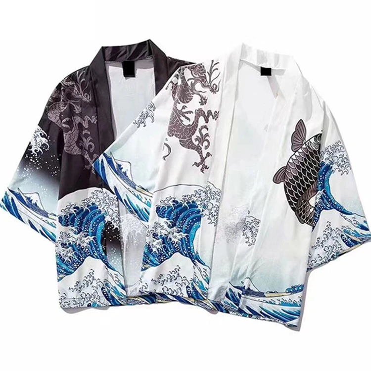 JDDTON кимоно, модный кардиган унисекс, куртки, Традиционная японская юката, тонкая верхняя одежда, Haori пальто, свободное повседневное пальто, JE019