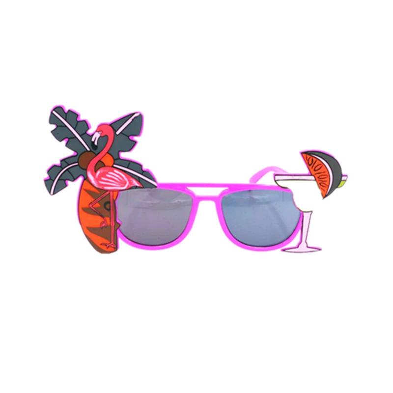 Летние пляжные вечерние Новинка Фламинго декорации на свадьбу, вечеринку Декор ананас солнцезащитные очки в гавайском стиле прикольные очки товары для праздника, Q - Цвет: Flamingo Glasses