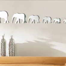 7 шт. Набор стикеров с зеркалом слона новые украшения дома обои наклейки на стену экологически чистые съемные стены