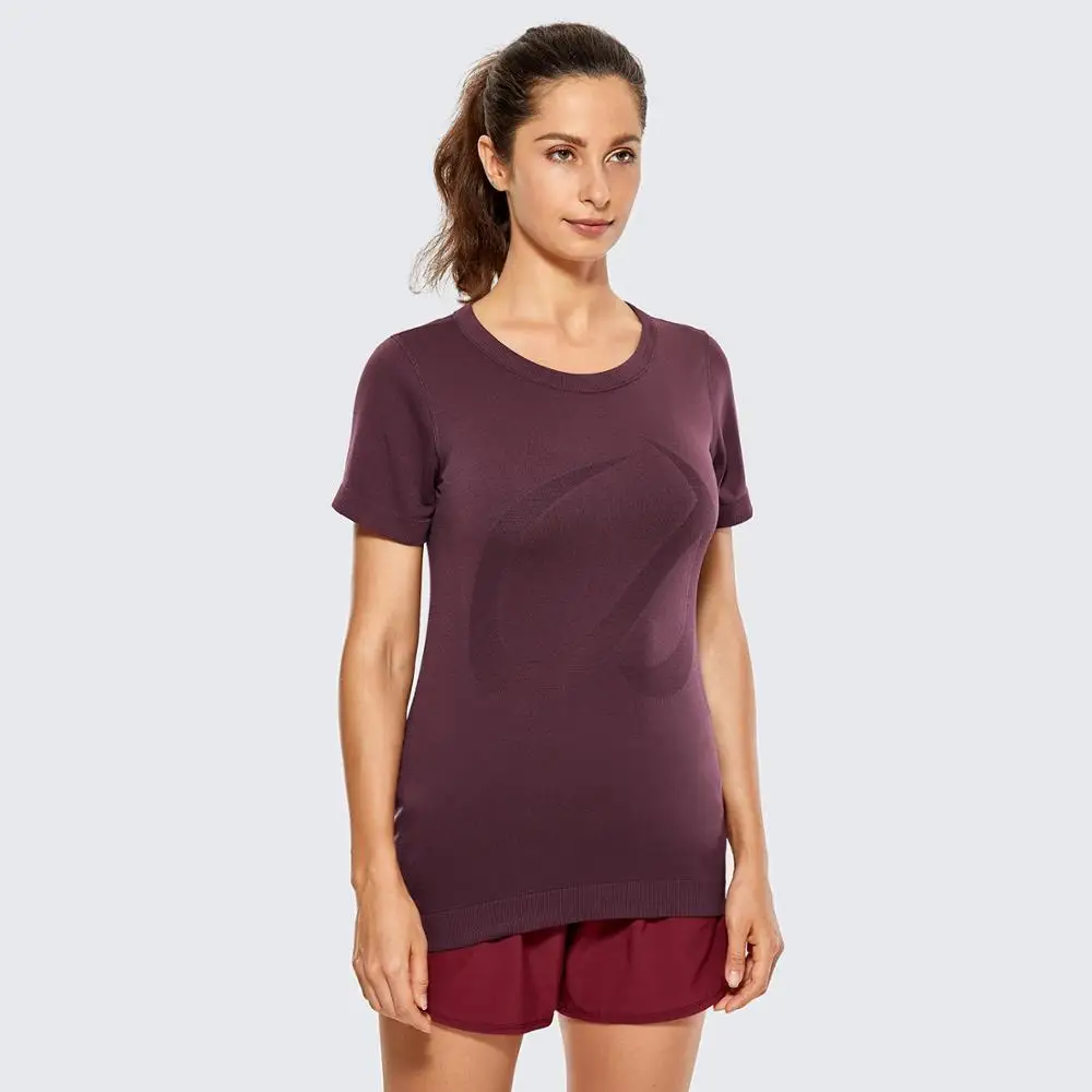 

Women's Seamless Active Tops Short Sleeve Workout Running Sports Leisure T-Shirt