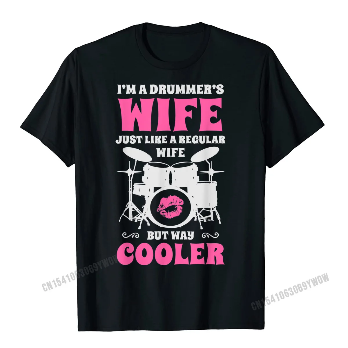  Men T-shirts Unique Birthday Tops & Tees Cotton Round Collar Short Sleeve Printed On T-shirts ostern Day Free Shipping Im A Drummers Wife Funny Women Drummer Drumset Drum Set T-Shirt__99 black