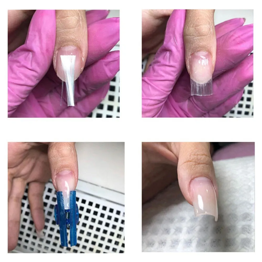 10 шт./компл. волокно Стекло наращивание ногтей Стекло Fibernails волокна ружье гвоздя набора формы акриловые советы накладные для ухода за ногтями маникюрный салон набор инструментов
