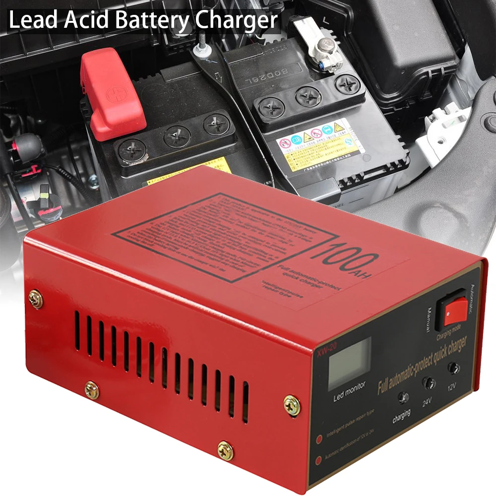 Автомобильный Батарея Зарядное устройство 12V/24V 10A 6 105AH Мотоцикл Защита свинцово