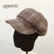 QDKPOTC Осень Зима Новая женская шляпа Ретро сетка кепка газетчика Мода колледж Стиль восьмиугольная кепка женский досуг берет шляпа