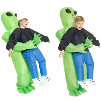 

LemonBest Inflatable Foldable Costume Green Alien Adult Funny Blow Up Suit Party Fancy Dress Unisex Costume Halloween Costume