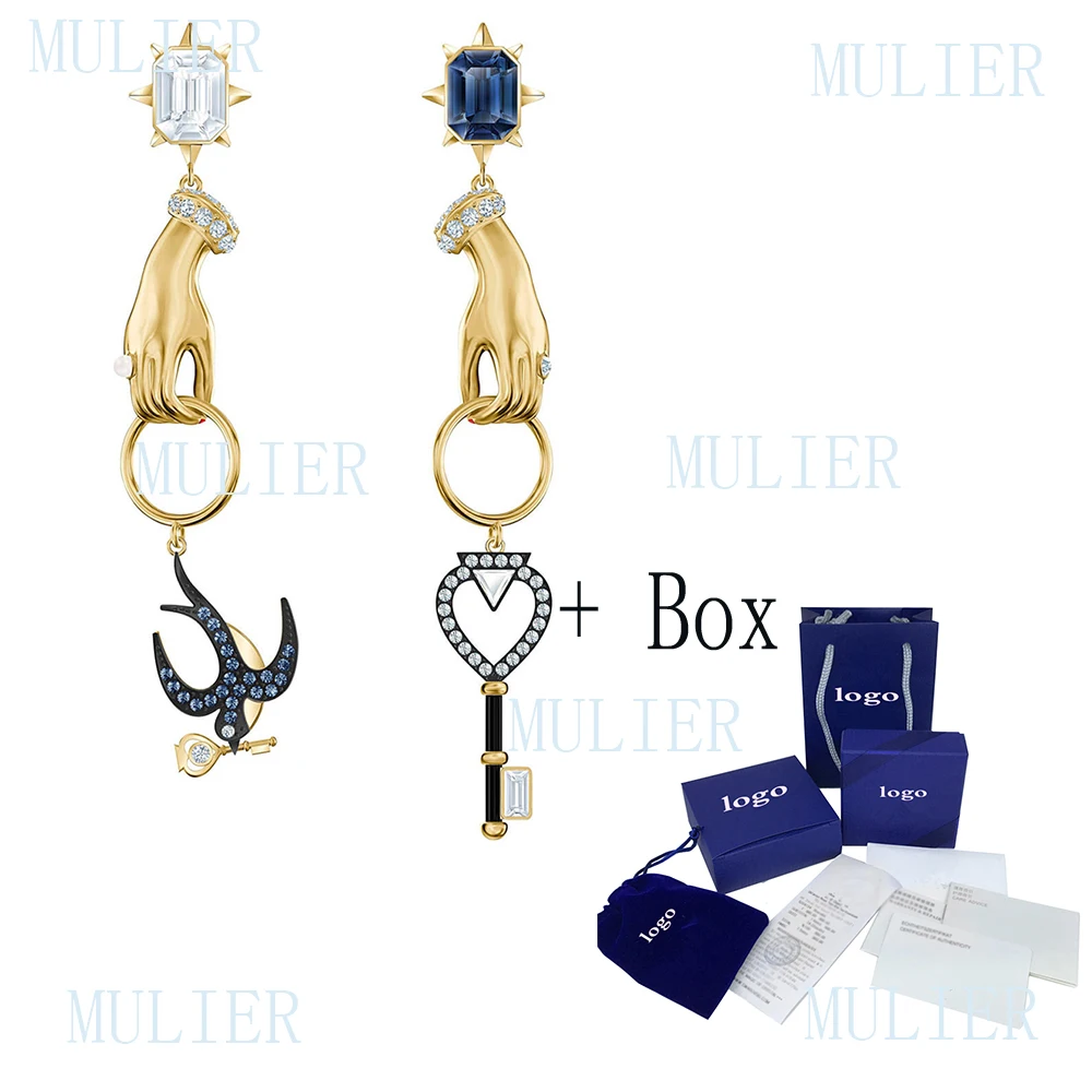 

Original 2019 Fashion New SWA TAROT MAGIC Pierced Earrings Tarot Series Eye-catching Swallows, Key Patterns Women Earrings