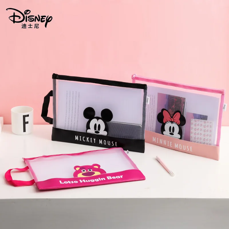 

Disney Mickey Minnie office culture and education lattice zipper pencil case folder student information bag A4 portfolio
