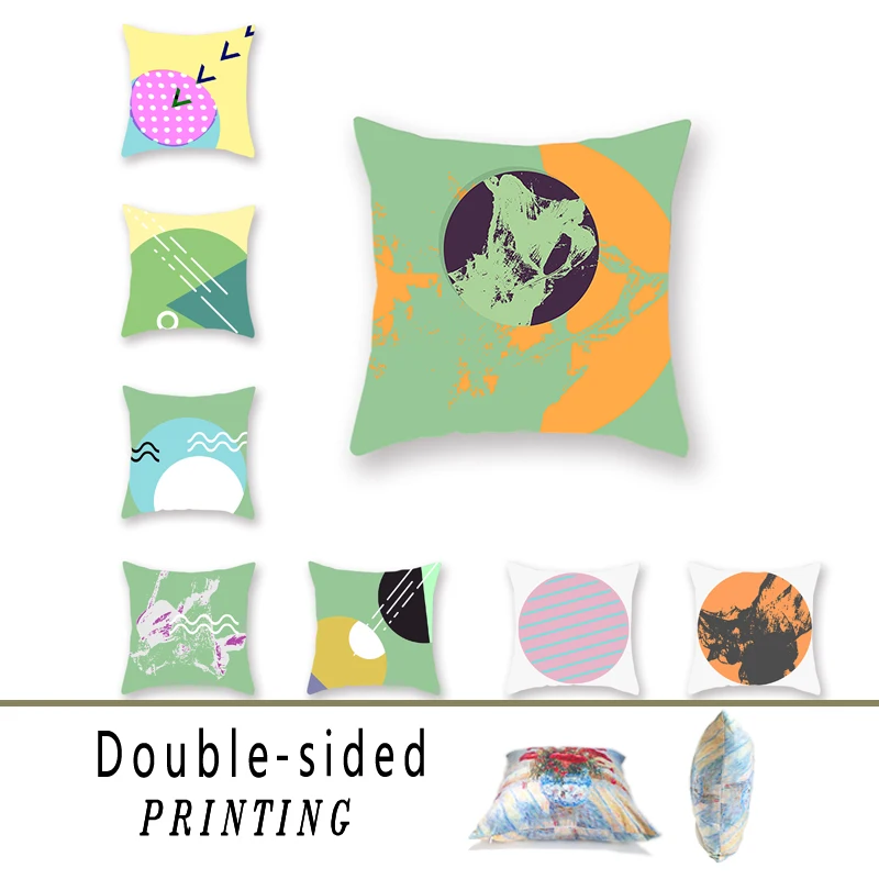 

Simple Double-sided Polyester Printed Cushion Cover Home Decoration Geometric Pattern Creative Sofa Accessories Throw Pillowcase