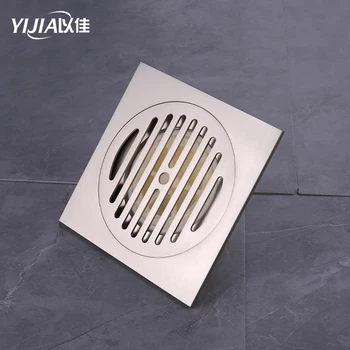 

Deodorization 15*15cm large displacement thickened anti-overflow and insect-proof shower room bathroom brass floor drain