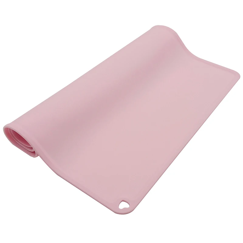 Новые пищевые силиконовые коврики для еды, водонепроницаемые противоскользящие герметичные настольные коврики для домашних животных, кухонные принадлежности - Цвет: Pink
