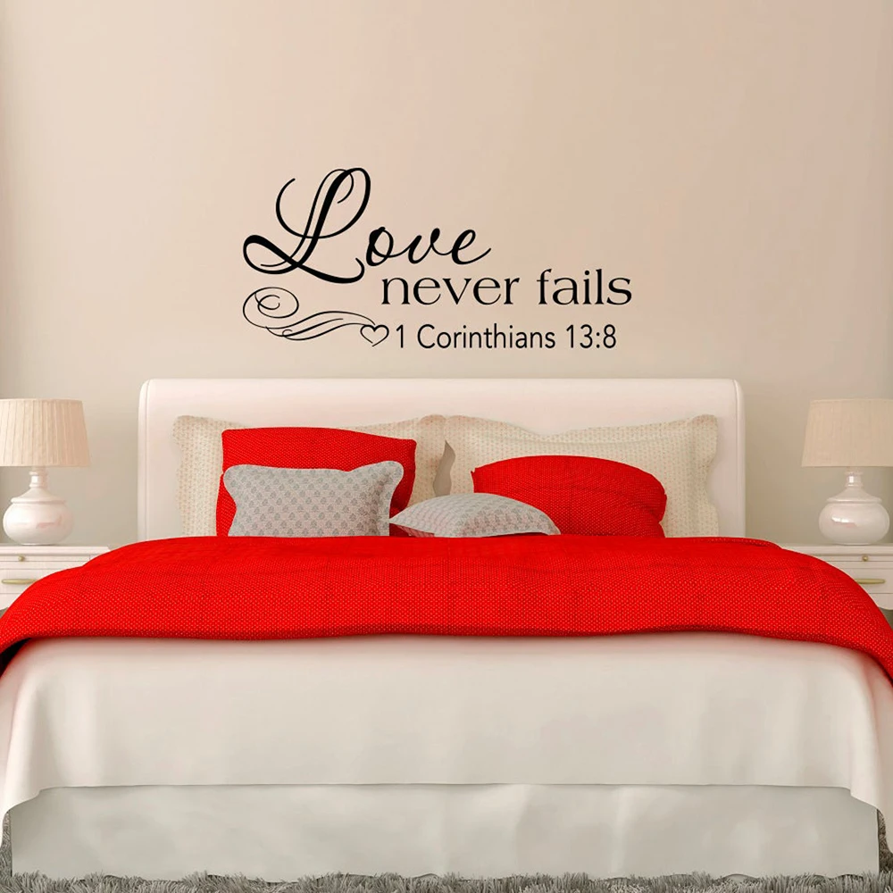 Love Never Fails 1 Corinthians 138 Wall Decal Bedroom Decor Vinyl