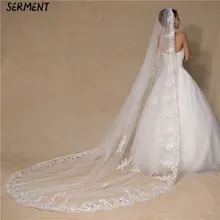 SERMENT Sdouble Layer 3 M Shoulder Length Veil Bridal Veil Super Long Trailing Soft Yarn Wedding Accessories