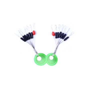 

60pcs 10 Groups 7 in 1 Black Float Rubber Stopper Fishing Bobber Stopper Float Oval Bean Space Fishing Line Tackle Accessories
