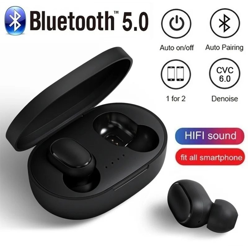 TWS Wireless Earphones IPX5 Sport Bluetooth Headset Hifi Stereo Headphones Mini In Ear Bluetooth Earbud PK Airpods Freebuds HBQ