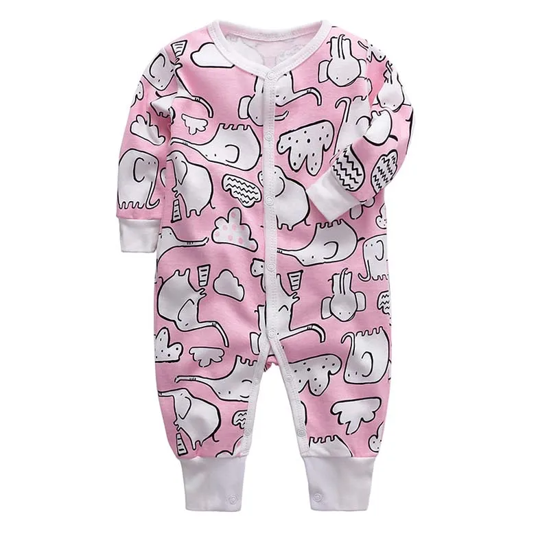 Хлопковая одежда для новорожденных девочек детский комбинезон-Ромпер, дешевая одежда с длинными рукавами с рисунком roupas de bebe