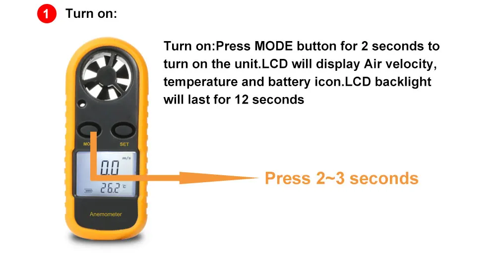 Цифровой анемометр MUFASHA, Портативный анемометр, термометр, измеритель скорости ветра, 30 м/с, измеритель скорости ветра