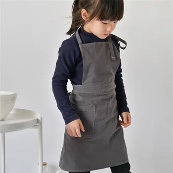 

2019 Apron for Children Dress Junior Chef Kids Hat Set Pocket Kitchen Baking Painting Cooking Craft Art Bib Apron Print Logo