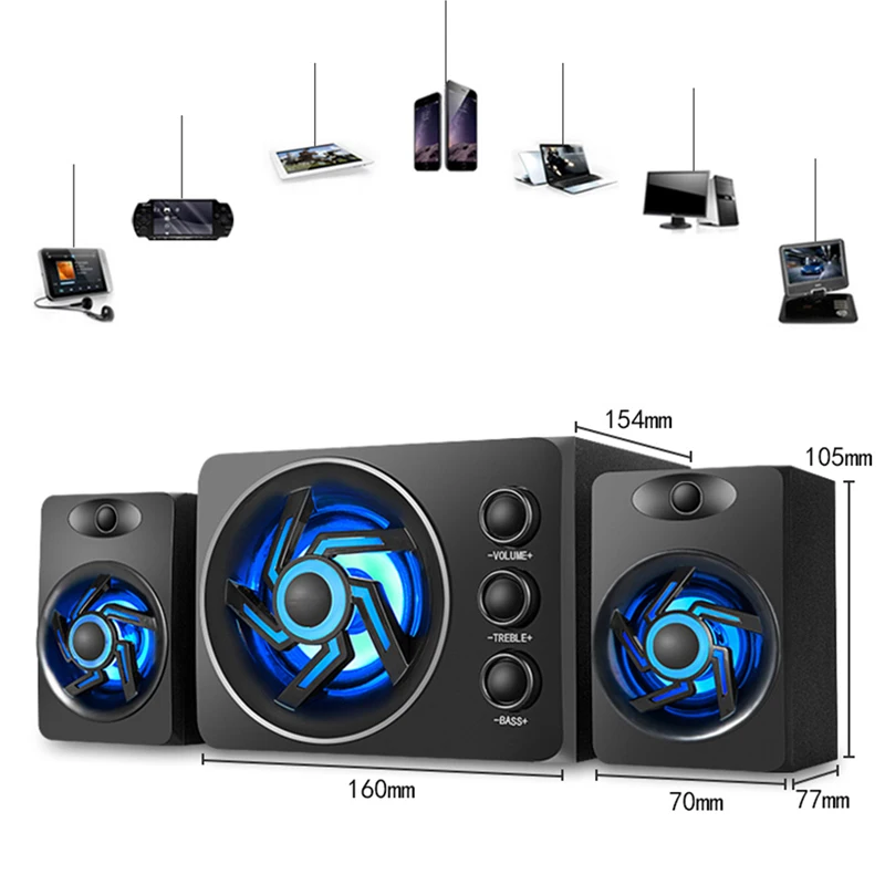 Audio Speaker With Colorful LED Light Desktop