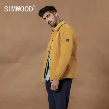 

SIMWOOD 2020 spring New jackets men fashion minimalist Windbreaker high quality outerwear SI980627