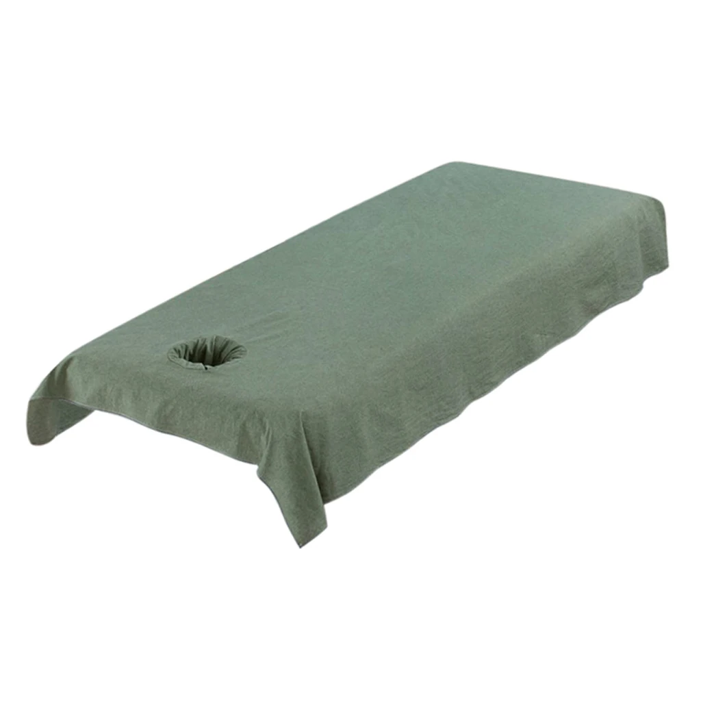 Professional Cotton Acupuncture Massage Table Bed Pad Cover Lined Sheets with Facial Hole 4