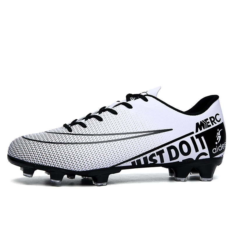 Уличная обувь для футбола, Мужская Легкая спортивная обувь, кроссовки, дышащая футбольная обувь, детские противоскользящие футбольные бутсы для мальчиков, студентов - Цвет: white-FG