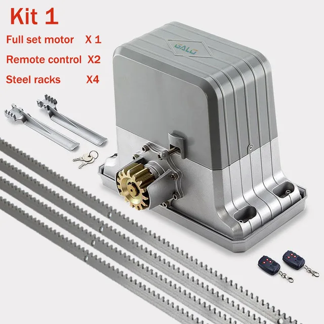 kit 1 1800KGS автоматические раздвижные ворота оператора AC220V/110 V мотор как доводчик двери ворота двигателя(датчик, кнопка, лампа, опционально - Цвет: kit 1